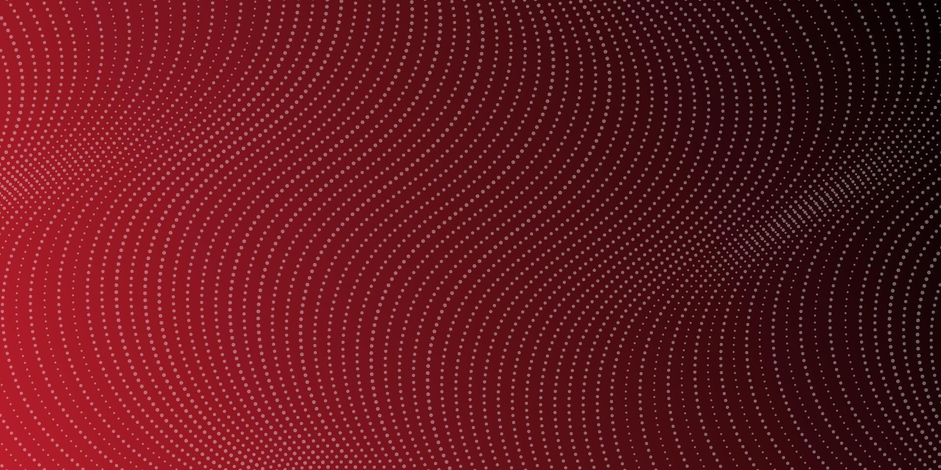 Vibrant abstract pattern of waves and dots on a red background vector