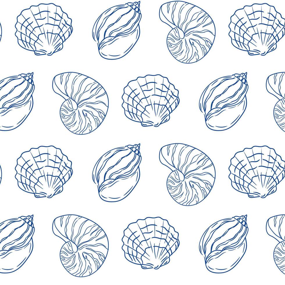 Stylish shell patterns showcasing intricate designs on a white background vector