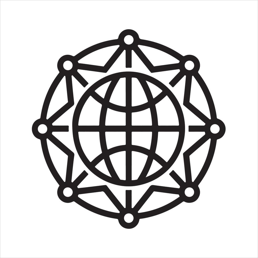 Network Connection Icon black silhouette vector