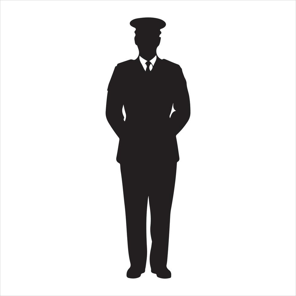 a silhouette of a man in a uniform vector