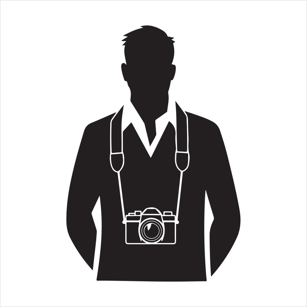 a silhouette of a man with a camera vector