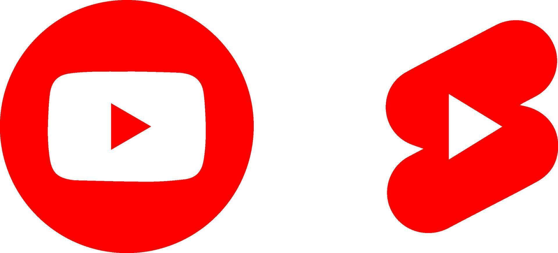 Youtube logo, red and white vector