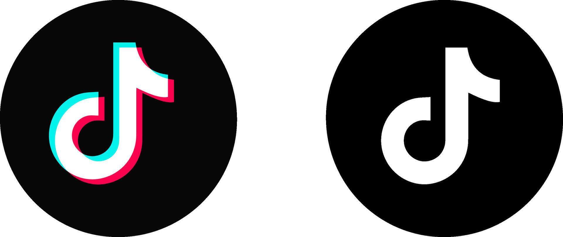 Two different logos for tiktok and the letter t vector