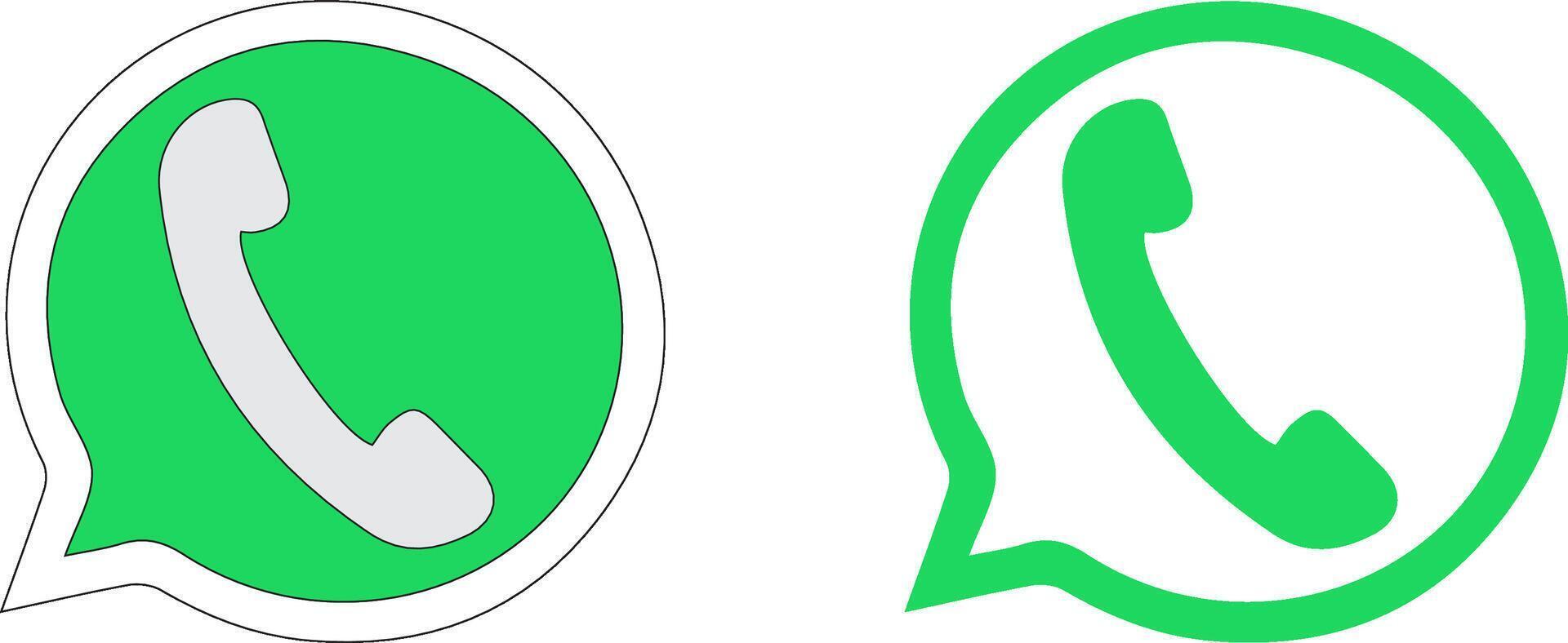Whatsapp logo with green and white circles vector