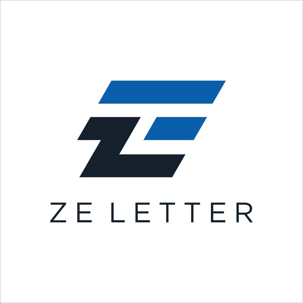 Alphabet letters Initials Monogram logo ZE EZ Z E vector