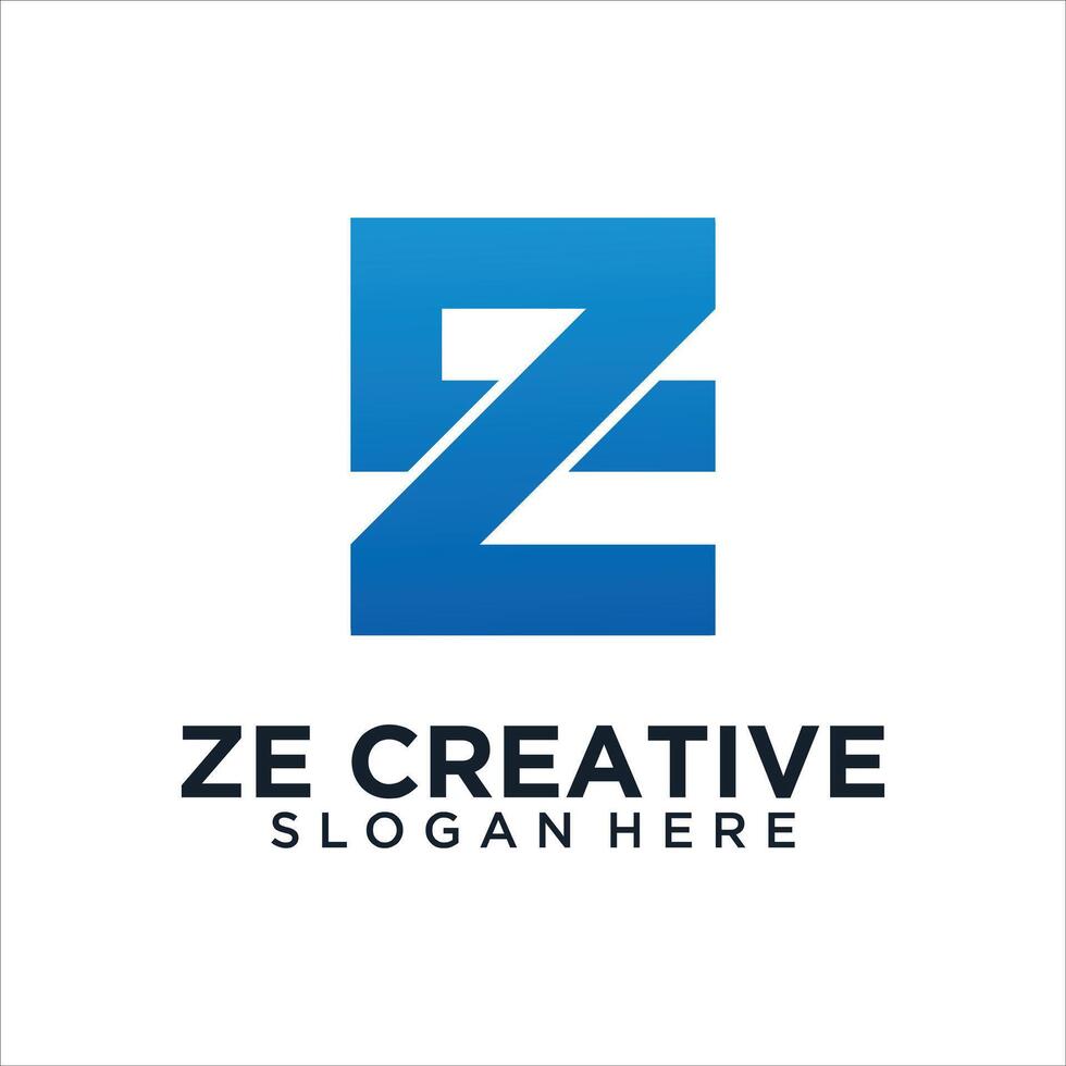 initial letter EZ ZE logo design icon vector