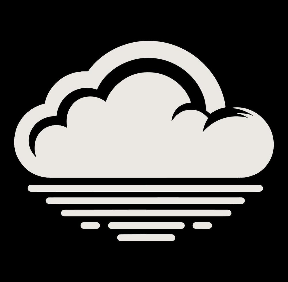 A white cloud with a black background vector