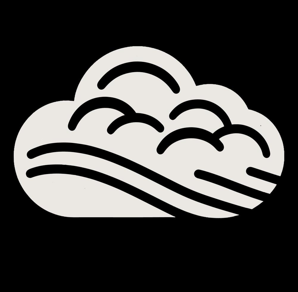 White cloud with waves on it vector