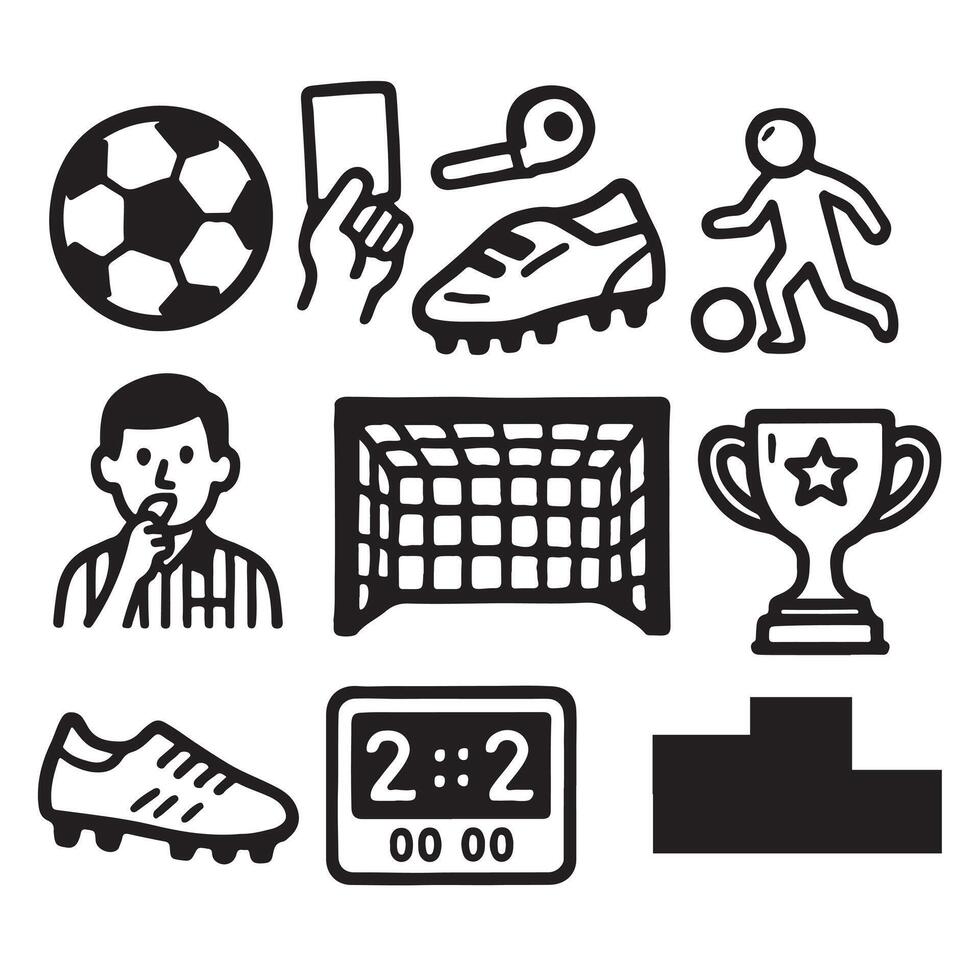 Soccer icons set illustration vector