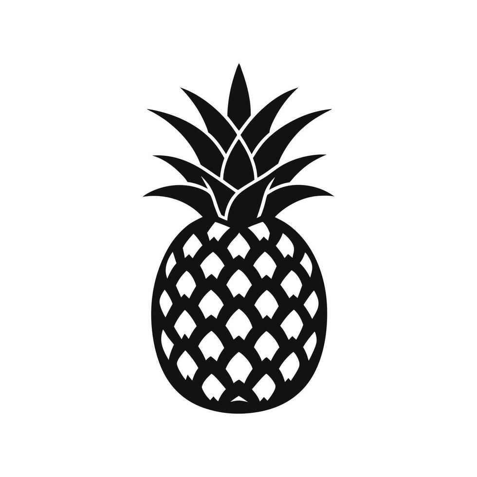 Black pineapple silhouette vector