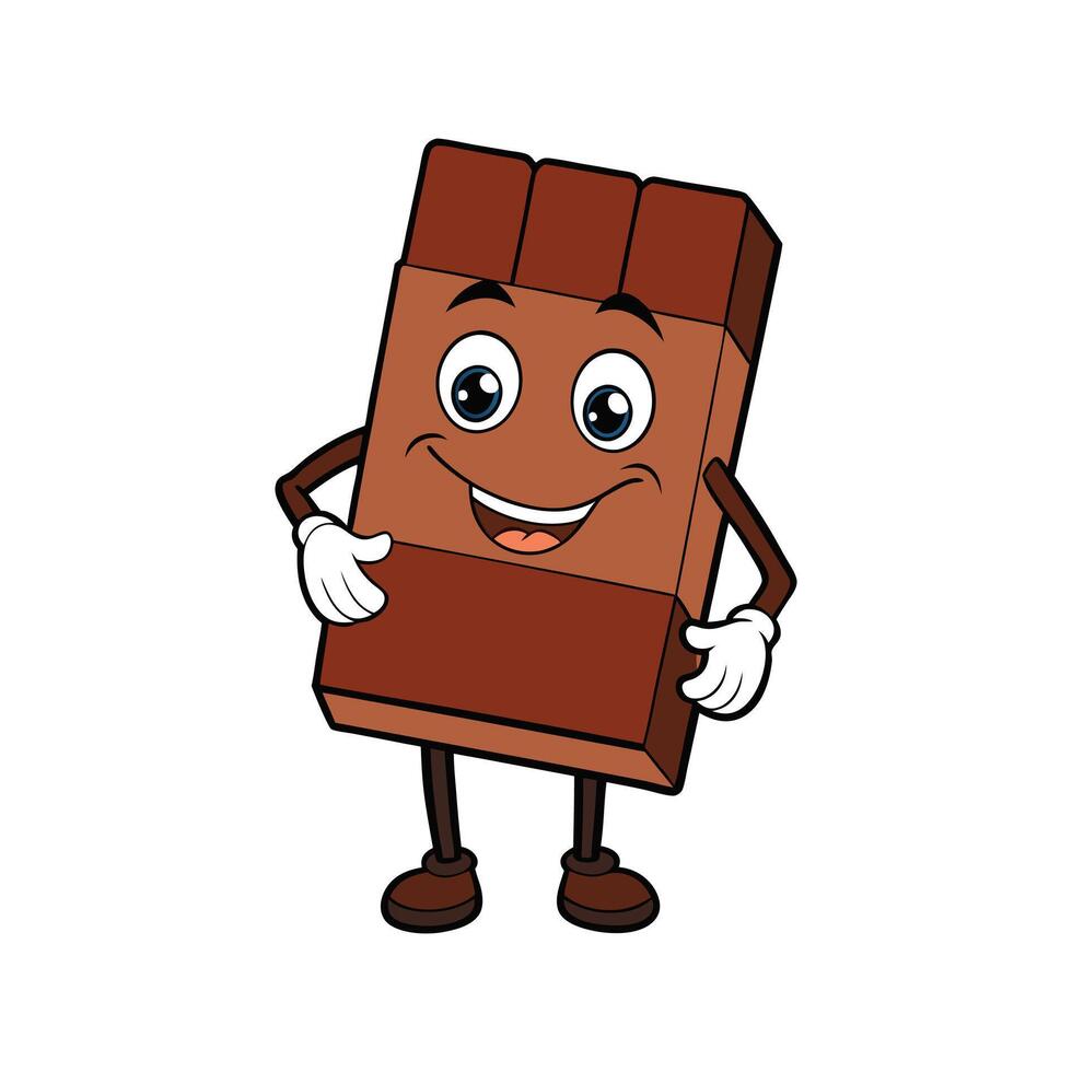 Happy Chocolate Bar Cartoon vector