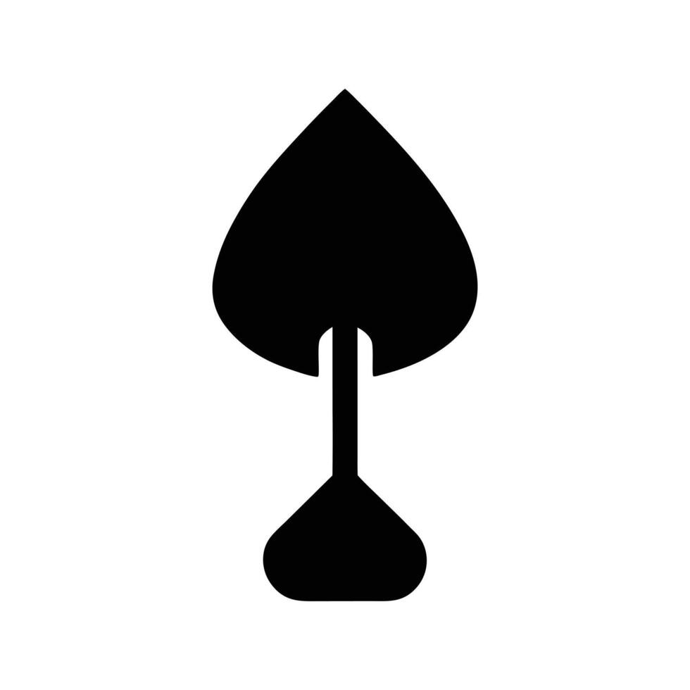 Minimalist Spade Icon for Card Games and Symbolic Use vector