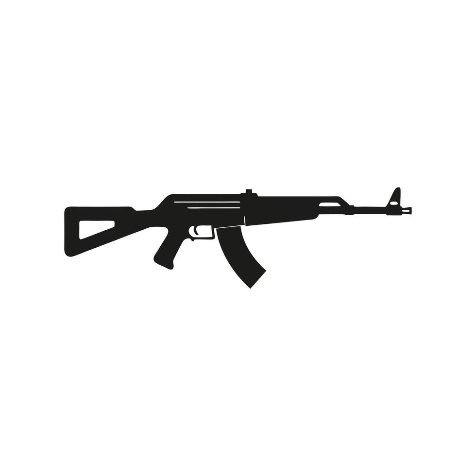 Assault Rifle Icon for Military Combat and Weaponry Designs vector