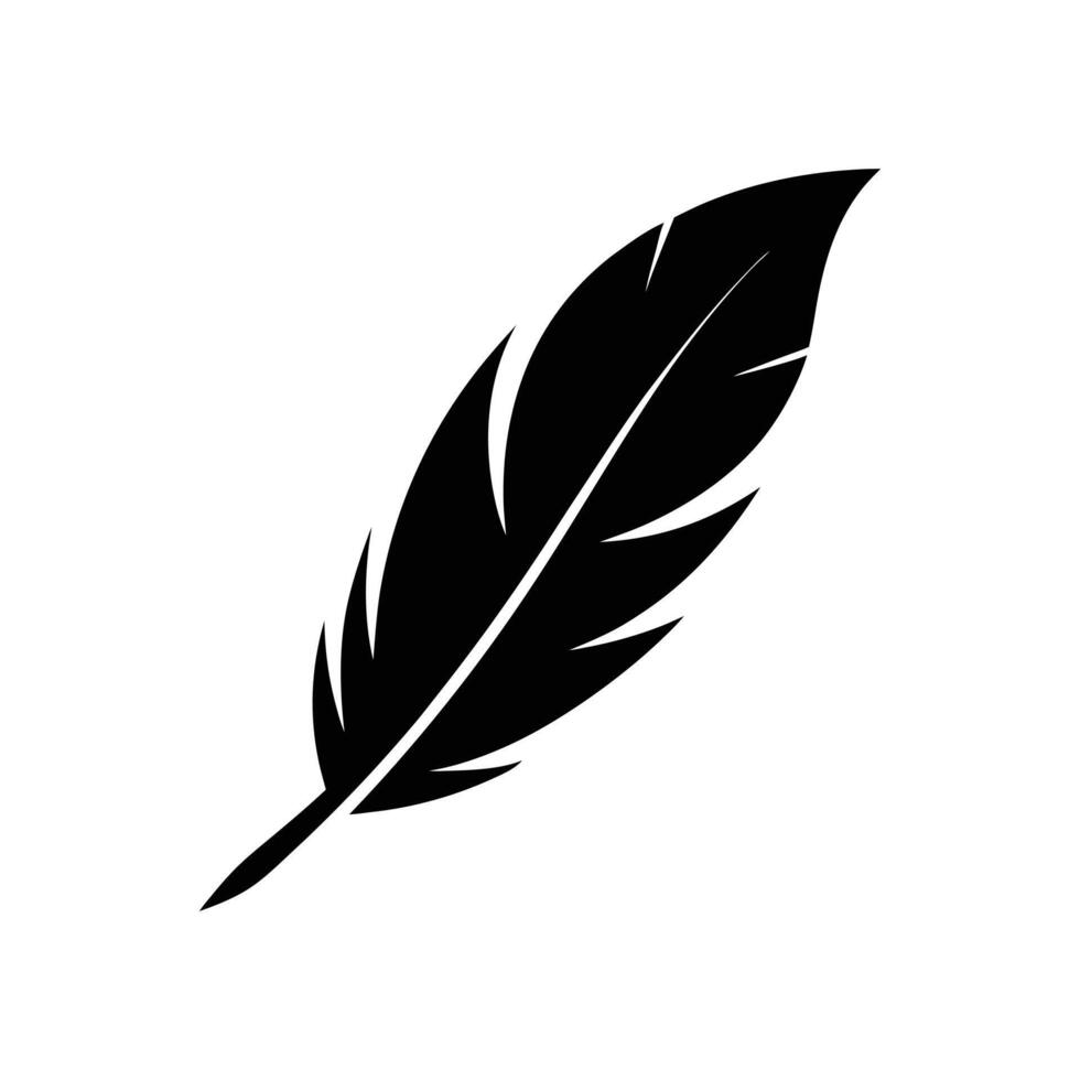 Feather Icon for Writing Poetry and Nature Concepts vector