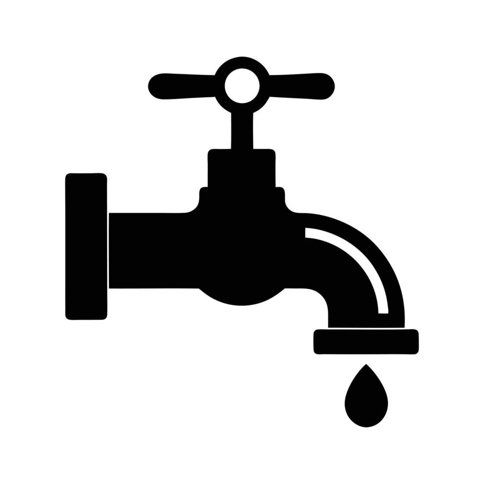Water Faucet Icon for Plumbing and Utility Services Use vector
