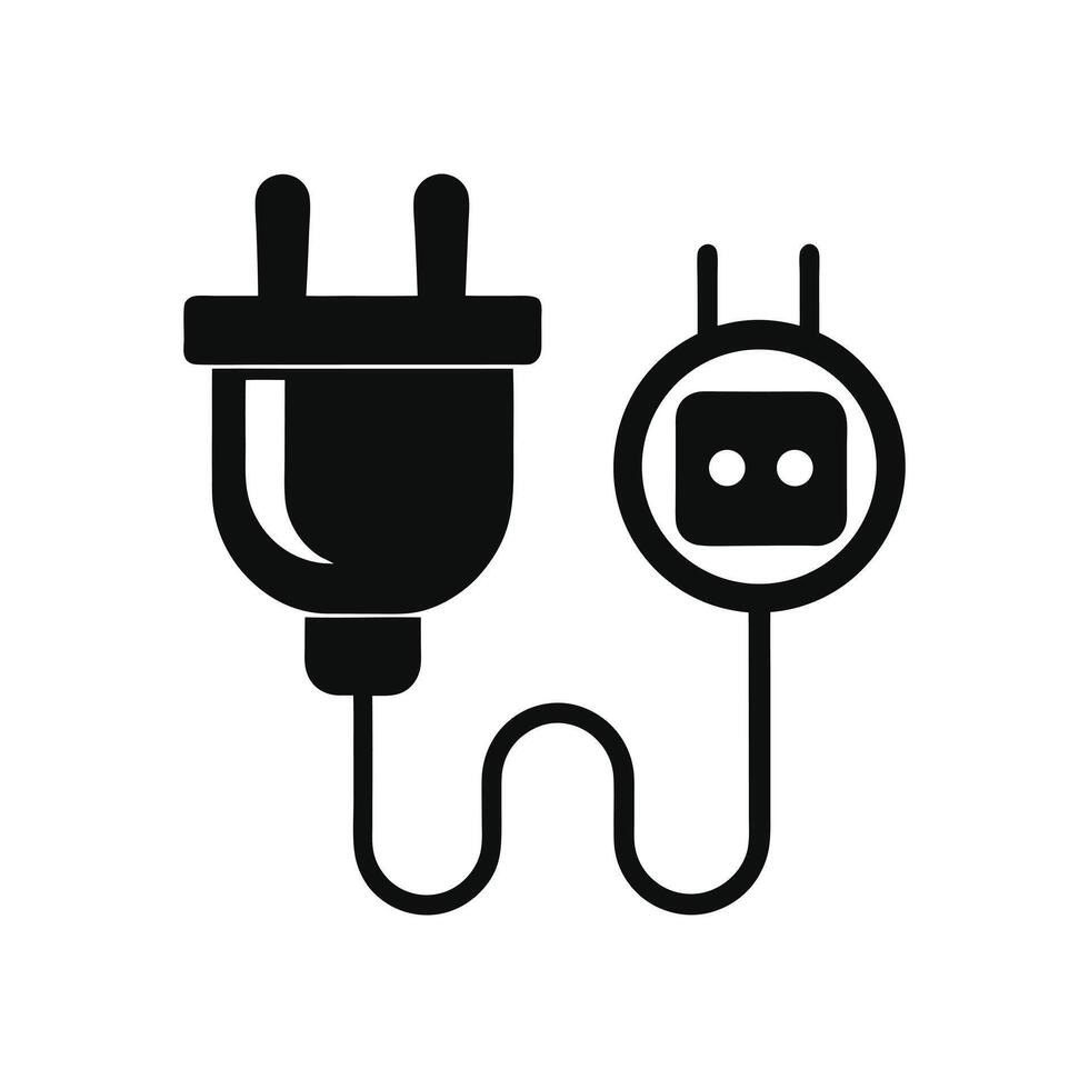 Electric Plug Icon for Power and Electronic Connection vector