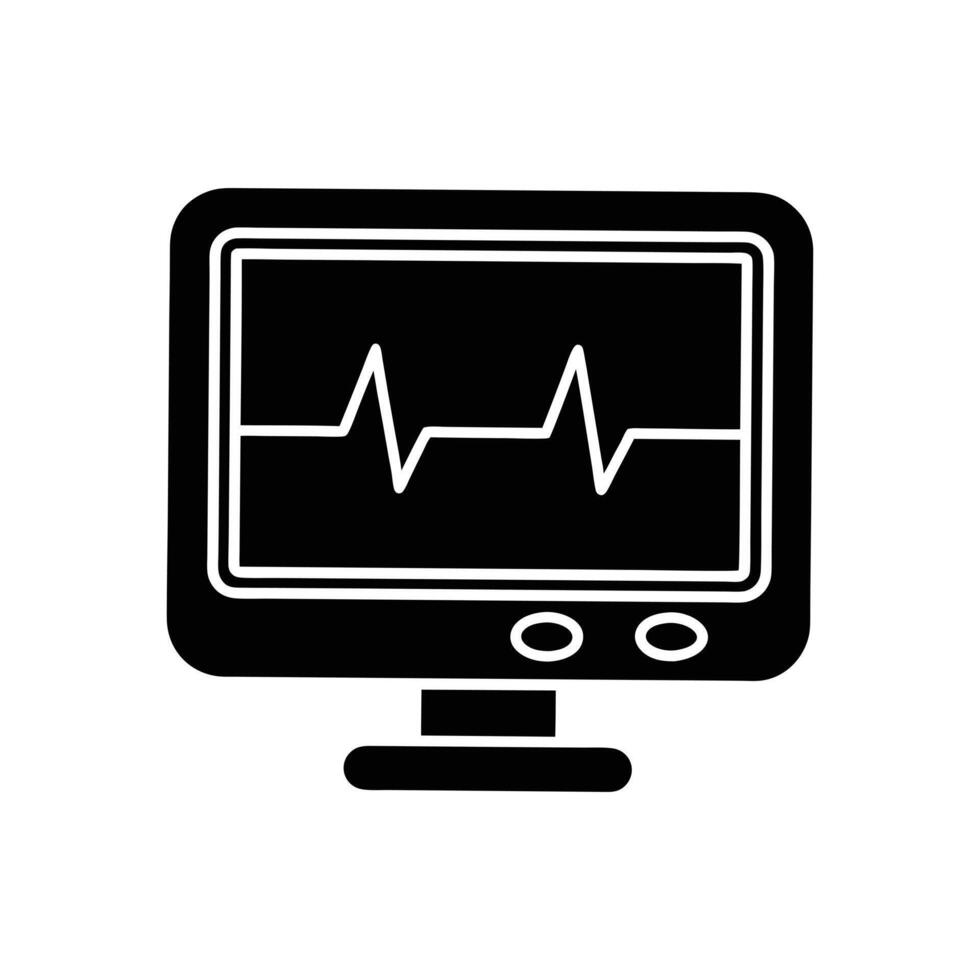 ECG Medical Heartbeat Monitor Display for Hospital Use vector