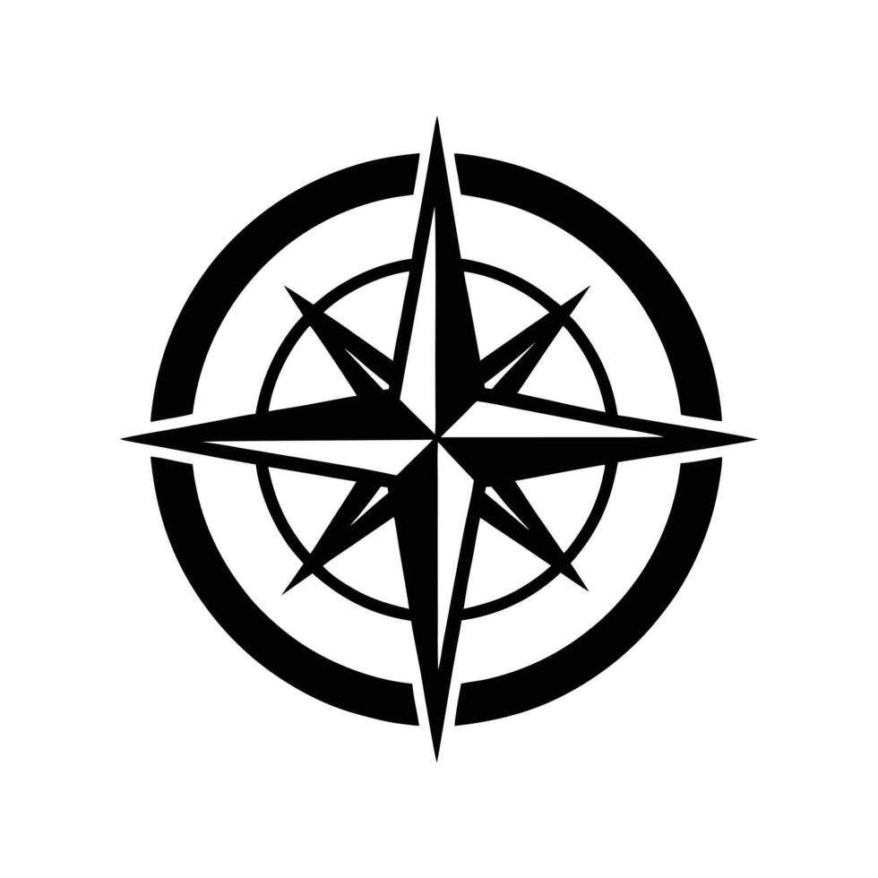 Compass Rose Icon for Directional Travel and Mapping Themes vector