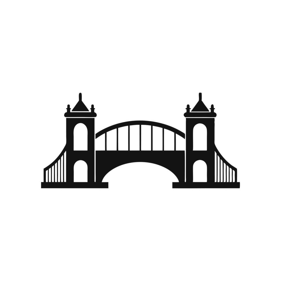 Suspension Bridge Icon for Transportation and Infrastructure Themes vector