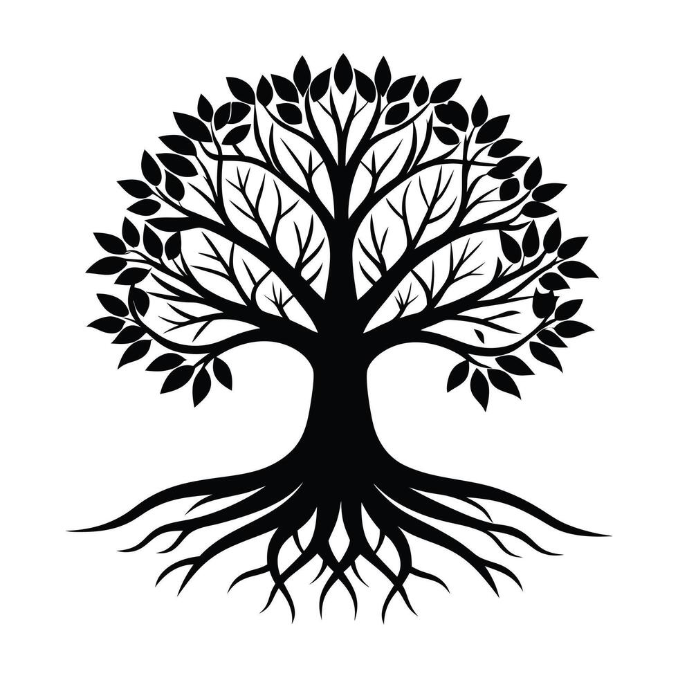 Full Tree Icon for Environment Nature and Forest Concepts vector