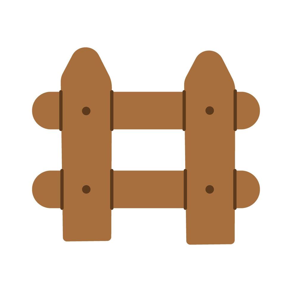 A wooden fence with a brown color. The fence is made of wood and has a rustic appearance vector