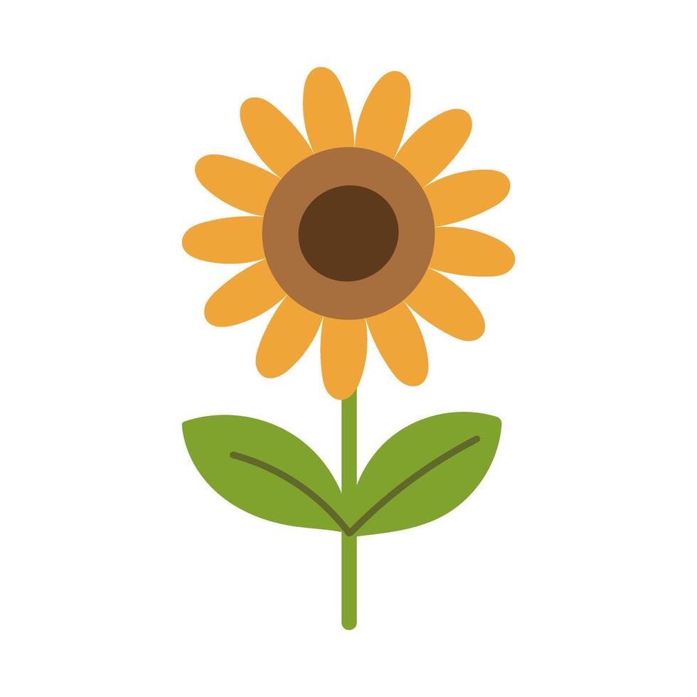 A yellow flower with a green leaf. The flower is the main focus of the image. The color yellow is often associated with happiness and positivity, while the green leaf adds a touch of nature vector