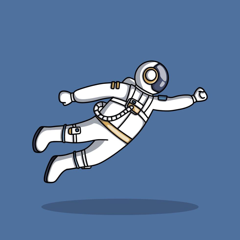 Man floating in space wearing astronaut suit vector