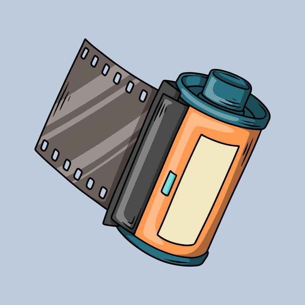Vintage roll film for analog cameras vector