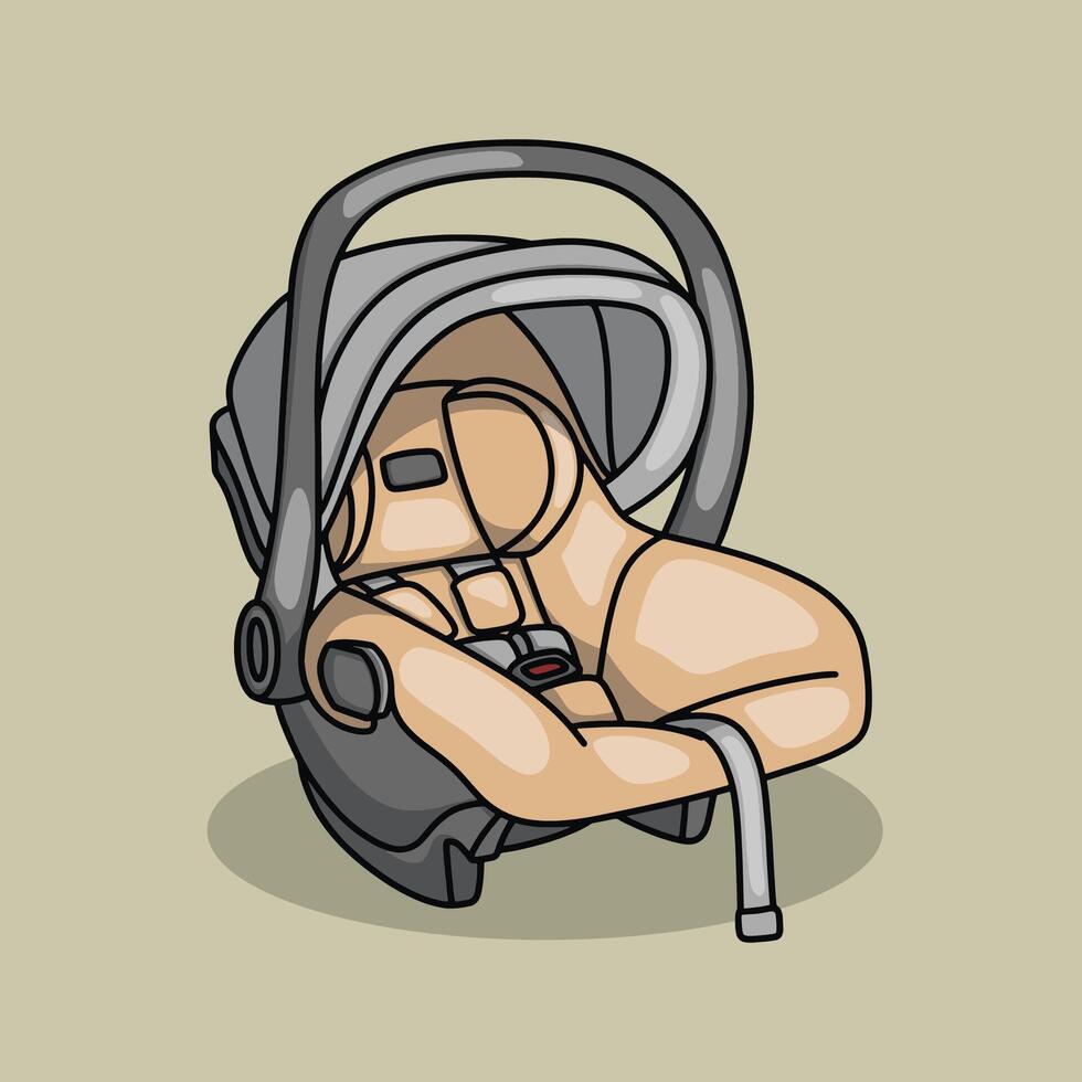 Infant car seat for protection vector