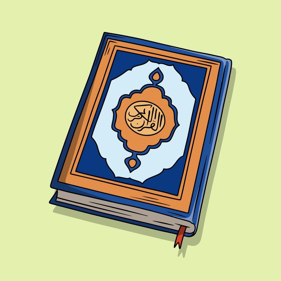 Illustration of a Quran with Decorative Cover vector