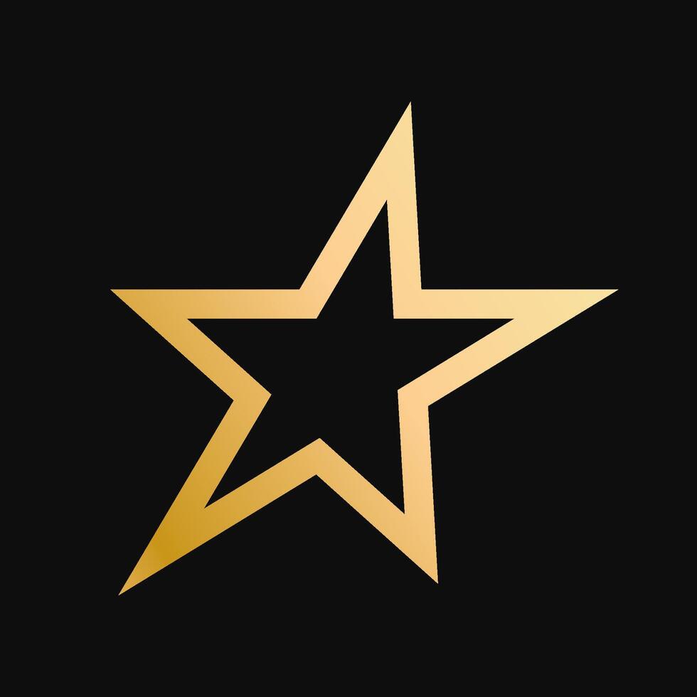 Golden Star Isolated Black Background With Gradient Mesh vector