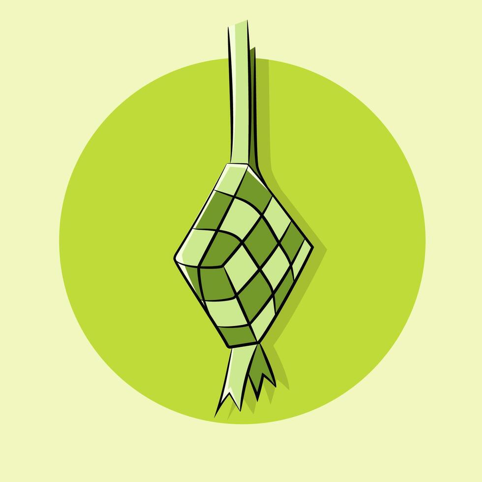 Ketupat or rice dumpling hanging vector