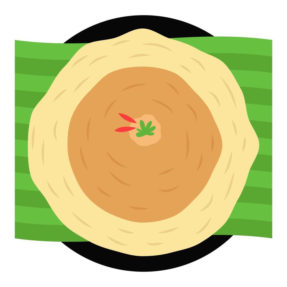 Illustration of kerak telor or egg crust vector