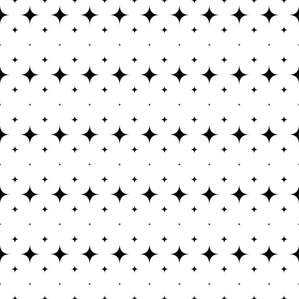 A black and white pattern with curved stars vector