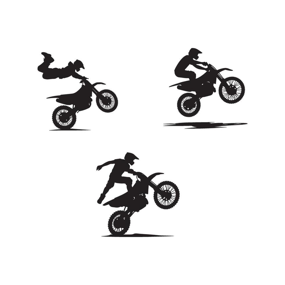 Motocross rider silhouettes illustration vector