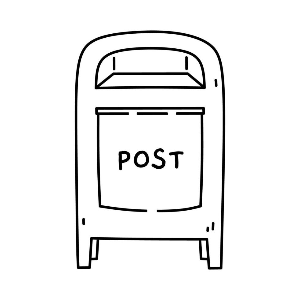 Mailbox isolated on a white background. hand-drawn illustration in doodle style. Perfect for decorations, logo, various designs. vector