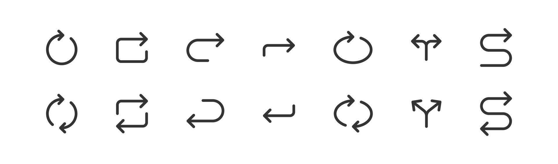 Arrow circle icon. Turning direction. Button refresh. Repetition symbol. vector
