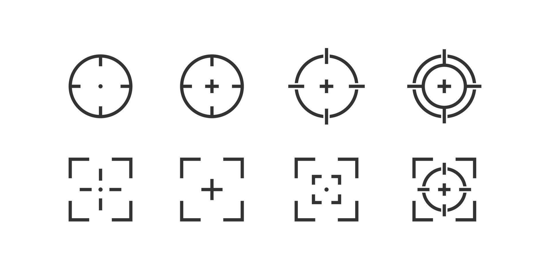 Aim icon. Focus on target. Business, military goal. vector