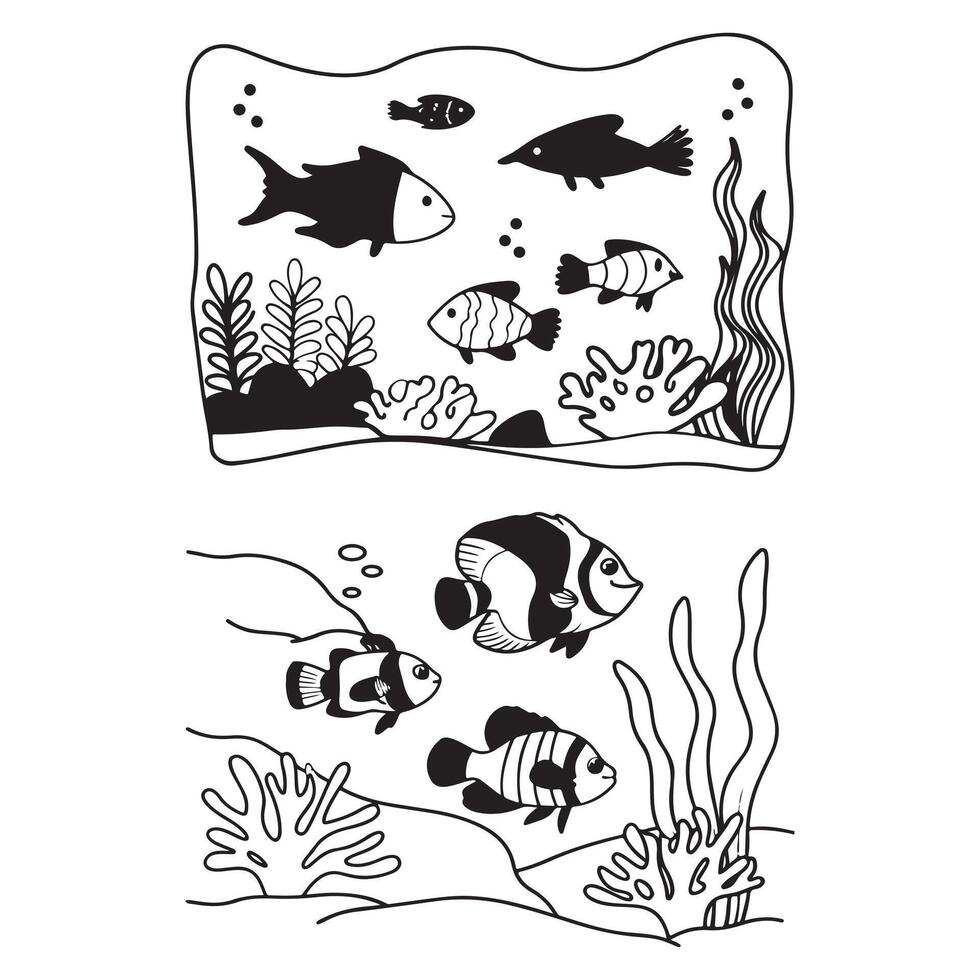 Set of fishes vector