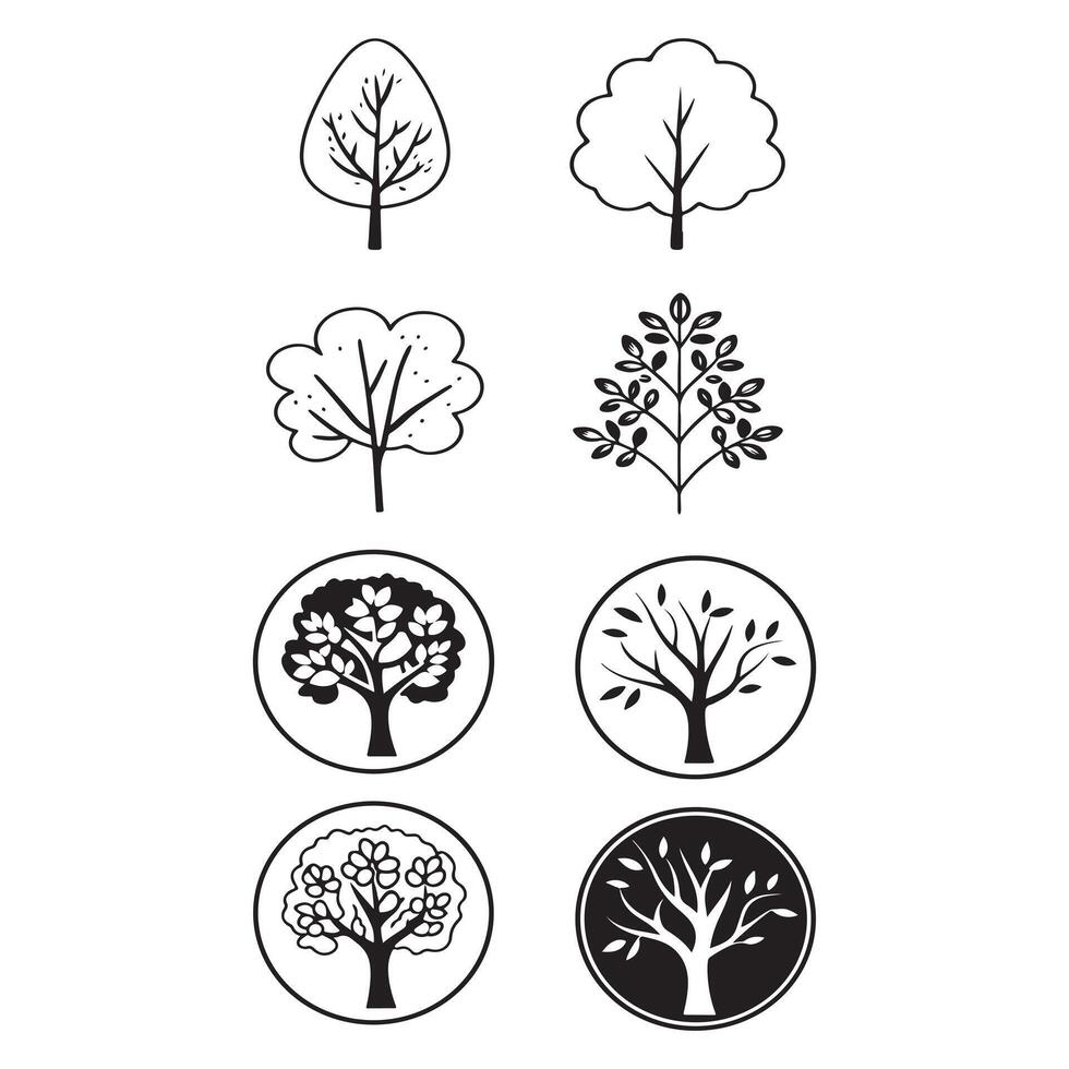 Set of trees icon vector