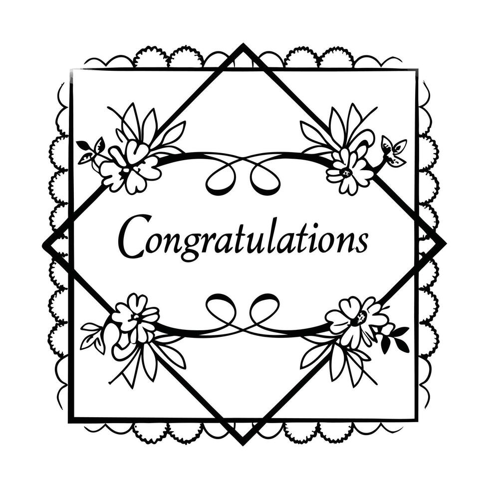 Calligraphy of happy wedding, Congratulations vector