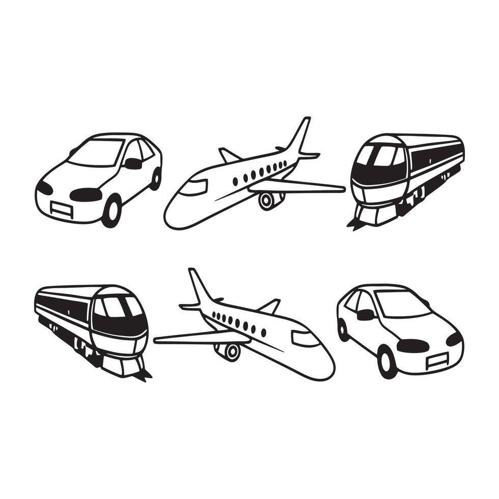 Set of transportation icons vector
