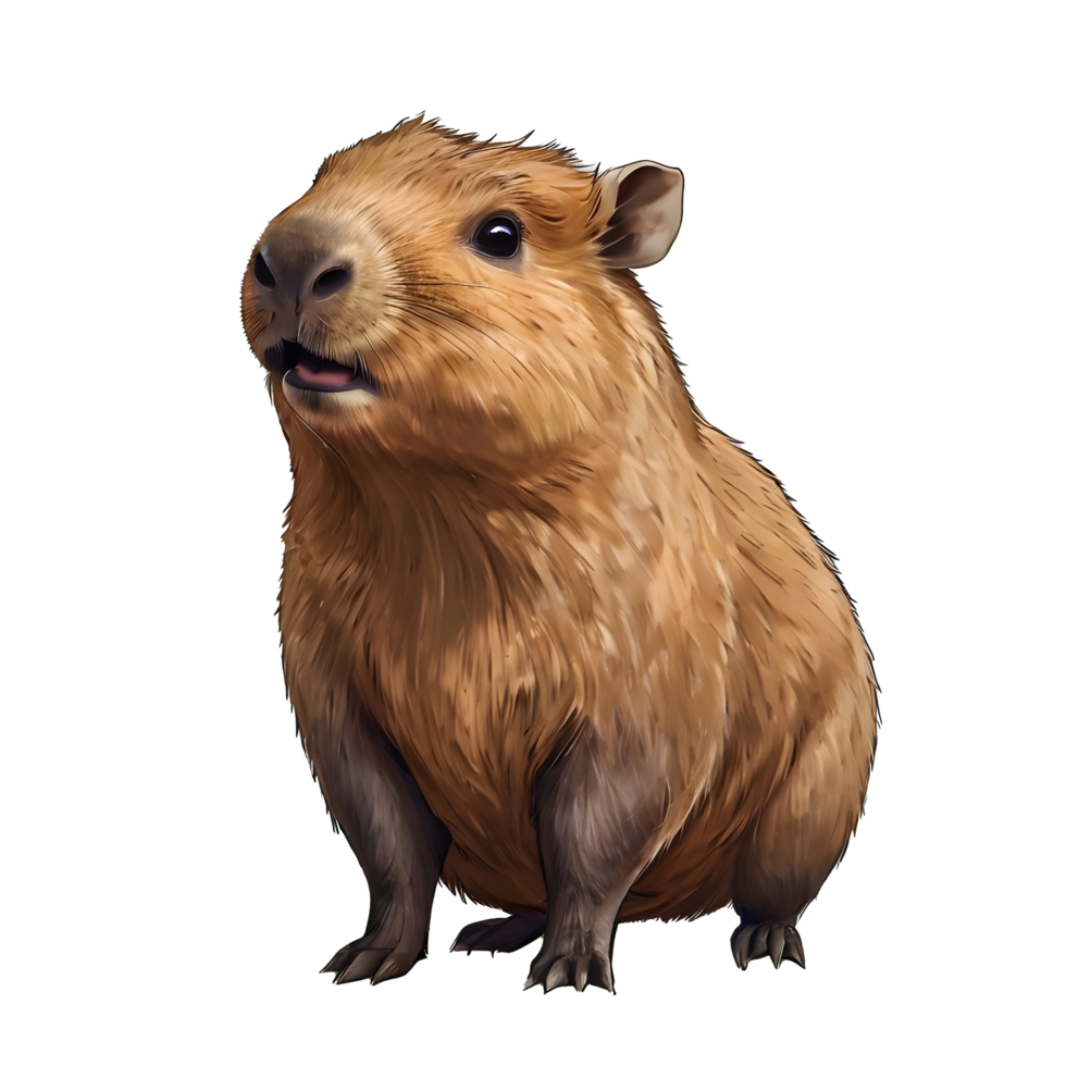 A cartoon capybara on transparent background png