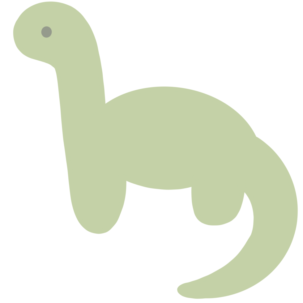 Green dinosaur cartoon icon on transparent background png