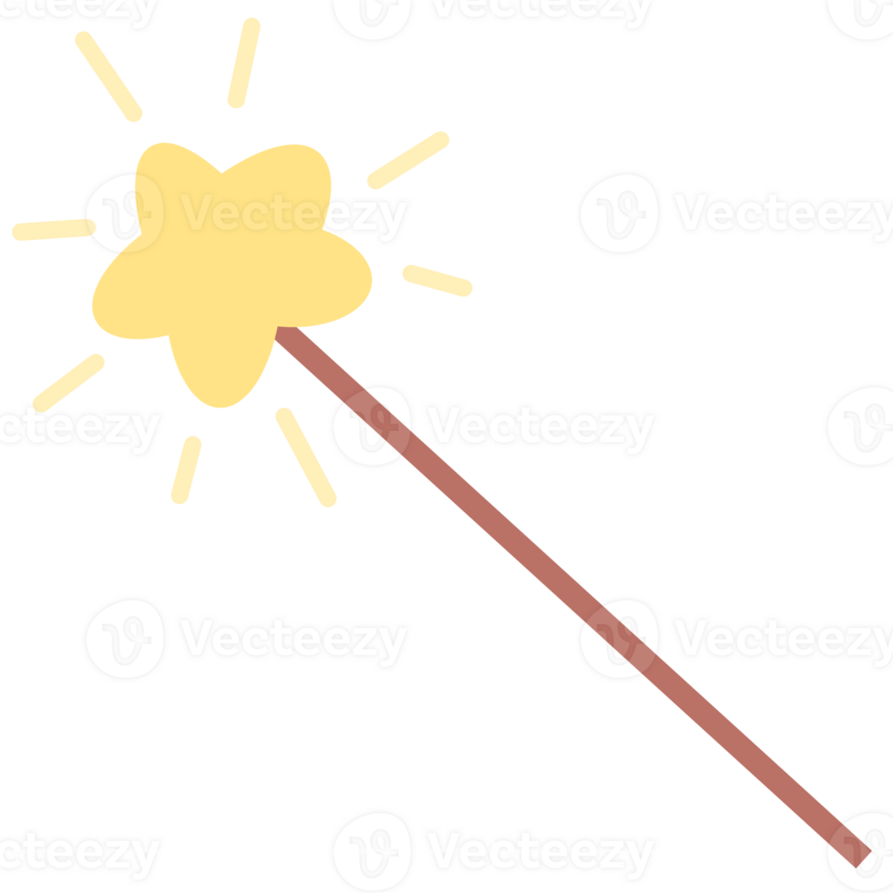 a yellow magic wand with a star on it png