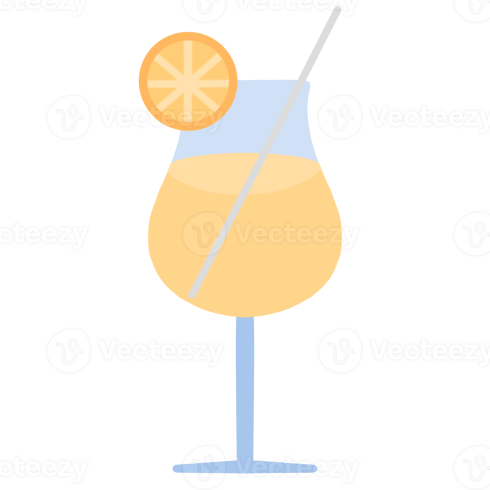 orange cocktail cocktail with straw and orange slice png