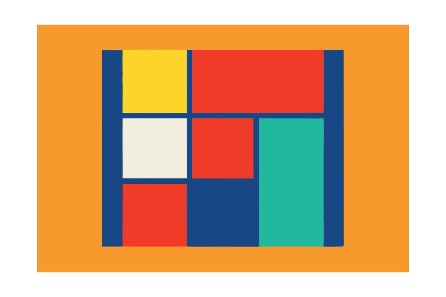 Abstract Geometric Composition With Primary Color Palette In A Mondrian Style Inspired Design For Backgrounds And Modern Art Projects vector