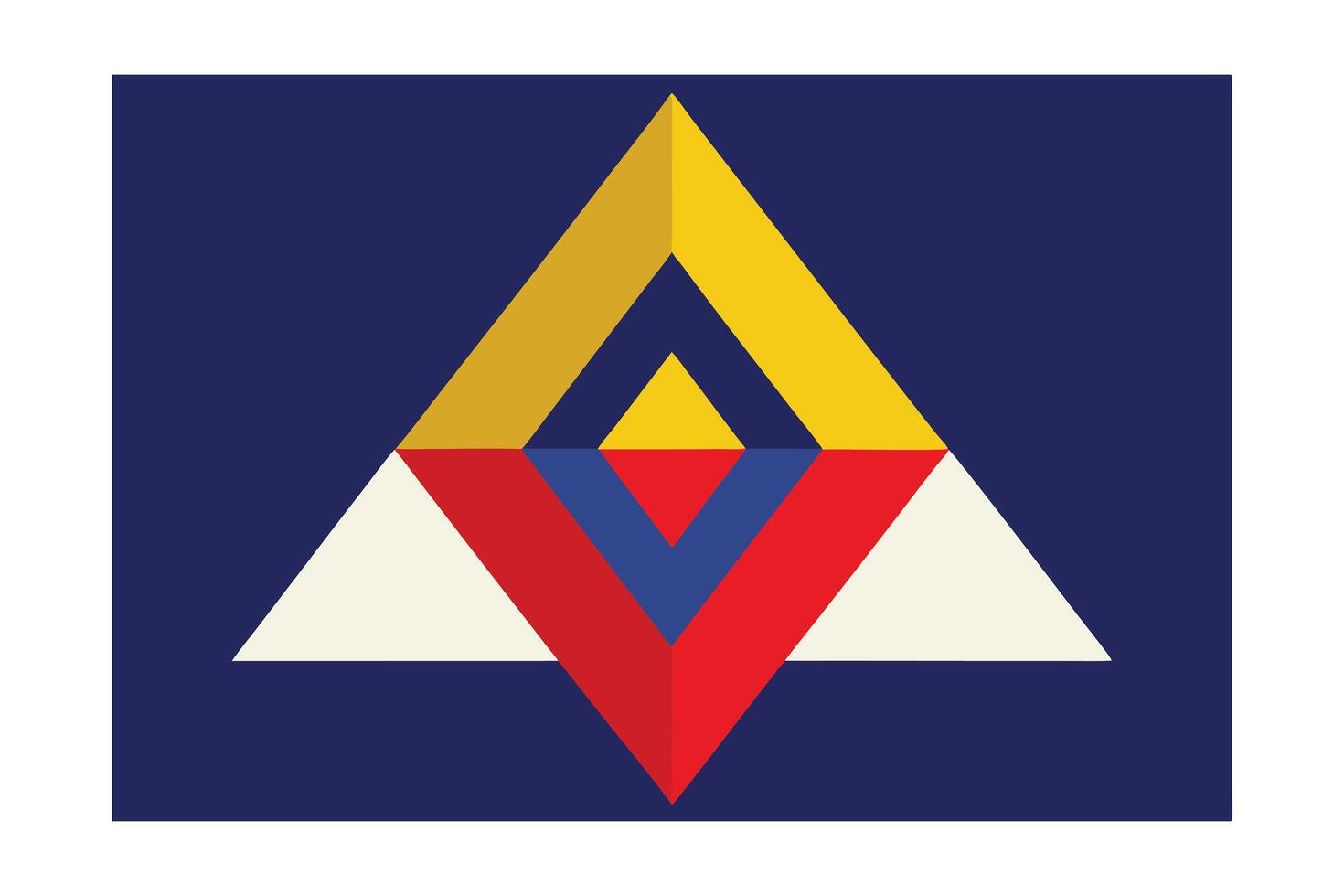 Geometric Design With Triangle And V Shapes In Gold Red White And Blue Abstract Modern Illustration vector