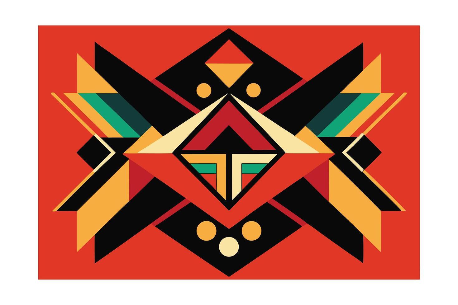 Abstract Geometric Pattern In Red Black And Gold Striking And Modern Design Element For Creative Projects And Backgrounds vector