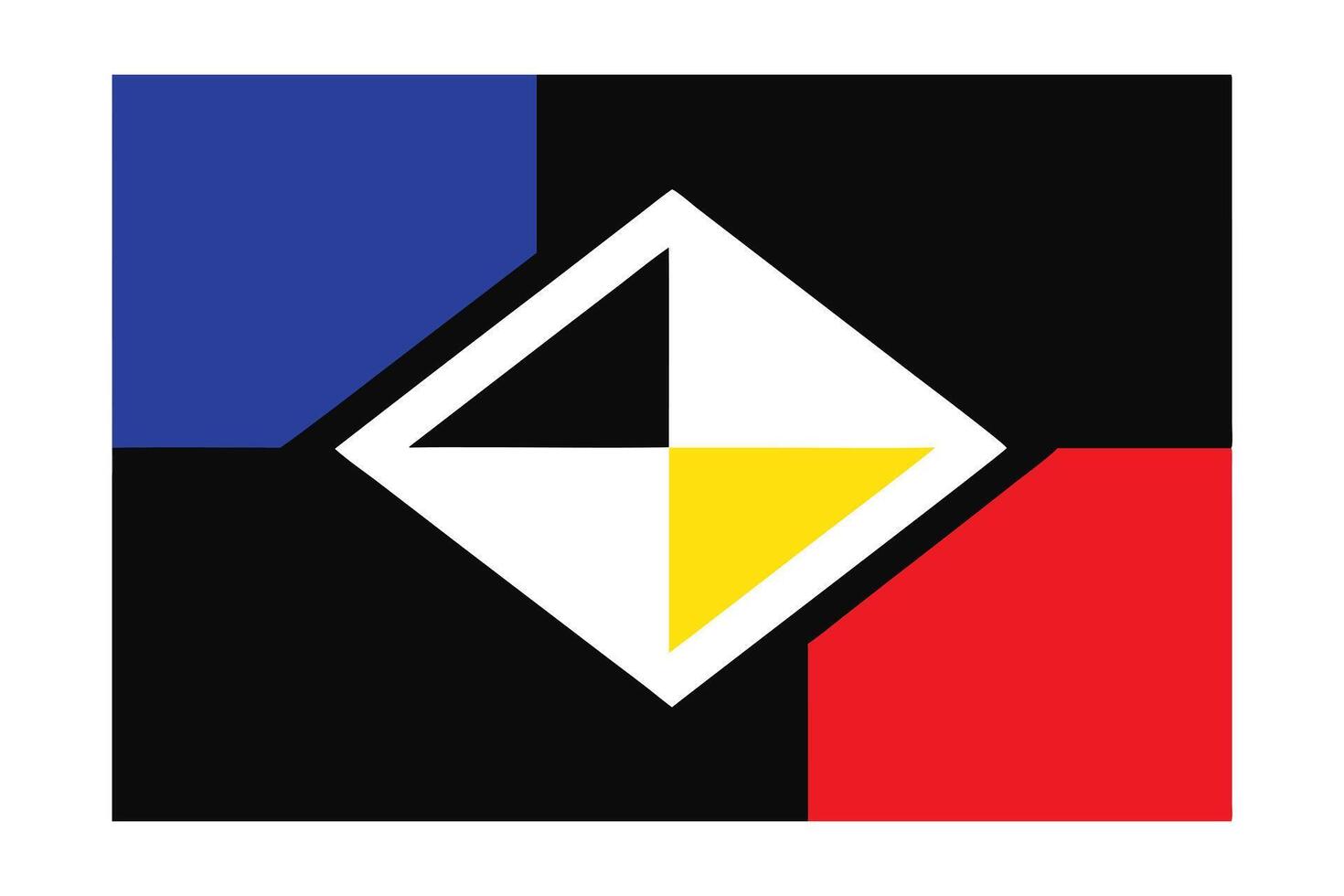 Geometric Design With Diamond And Primary Colors A Modern Abstract Square Comprising Black Blue Red And Yellow Minimalist Composition vector